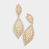Pearl & Crystal Marquise Clip on Earrings on Gold