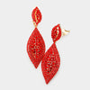 Red Crystal Marquise Clip on Earrings 