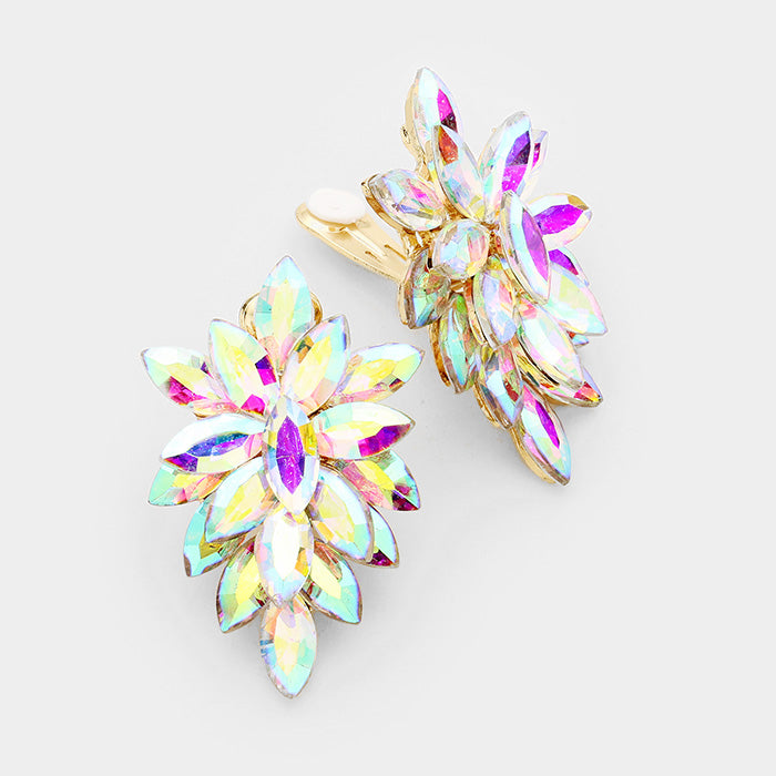 AB Clip On Earrings on Gold