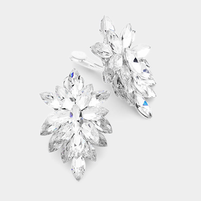 Clear Hombre Clip On Earrings