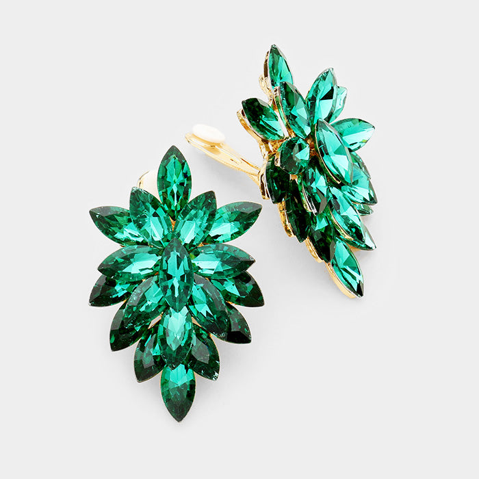 Emerald Hombre Clip On Earrings
