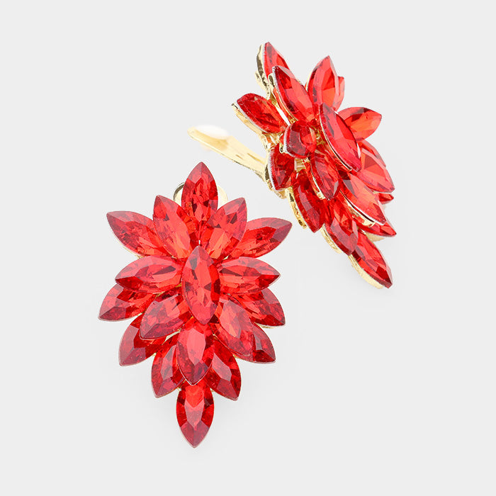 Red Hombre Clip On Earrings