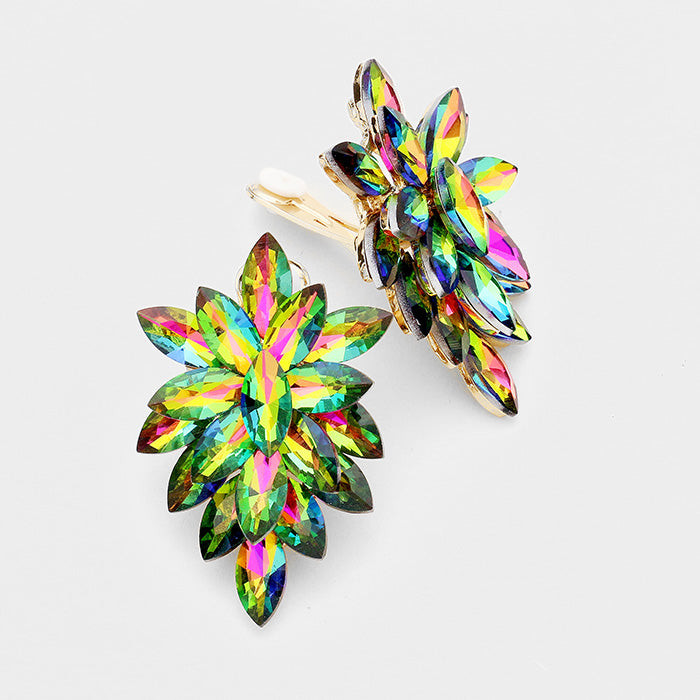 Multi-Color Clip On Earrings