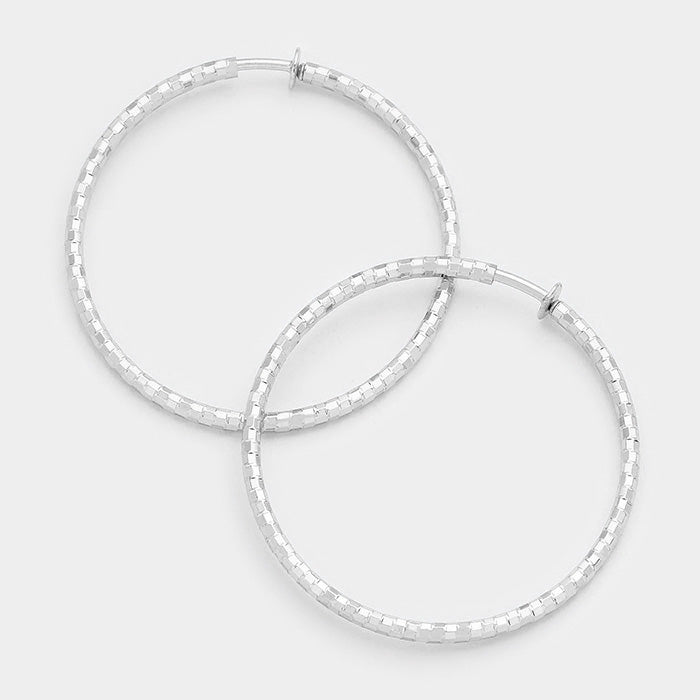 Hypoallergenic Clip Hoop Earrings