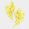 Yellow Crystal Marquise Stone Wing Clip On Earrings