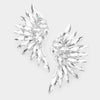 Clear Crystal Marquise Stone Wing Clip On Earrings