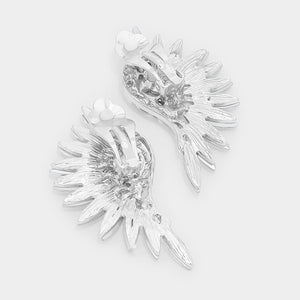Clear Crystal Marquise Stone Wing Clip On Earrings  | 309489
