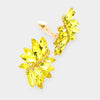 Yellow crystal rhinestone clip on earrings