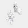 White Pearl and Rhinestone Earrings  | Clip On