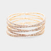Crisscross Crystal Rhinestone Cuff Bracelet on Rose Gold
