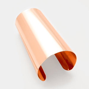 Wide Rose Gold metal armor cuff bracelet