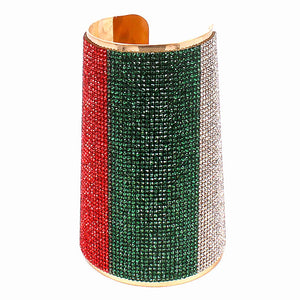 Wide Multi-Color Rhinestone Cuff Bracelet | 523232