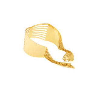 Gold Metal Cage Bracelet with Fringe | 338548