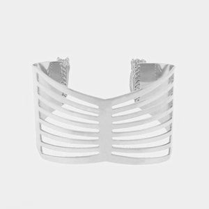 Silver Metal Cage Bracelet with Fringe