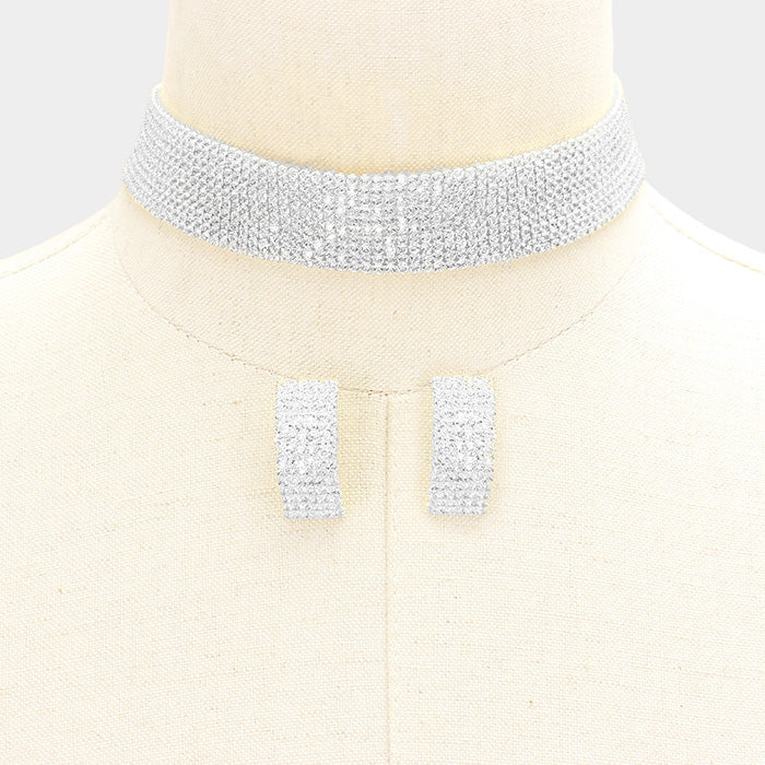Thick rhinestone choker on sale