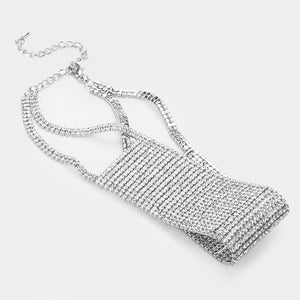 Wide Rhinestone Choker Necklace/Prom Jewelry | Pageant Jewelry | 343330
