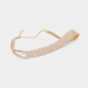 Rhinestone Choker Necklace | Prom Jewelry | Pageant Jewelry | 347464