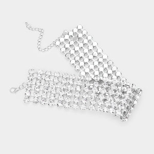 Wide Crystal Rhinestone Choker Pageant Necklace | Prom Choker| 467933
