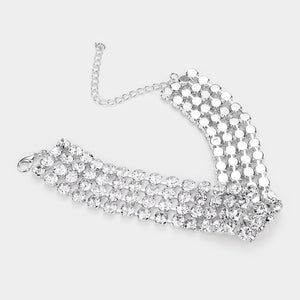 Crystal Rhinestone Choker Pageant Necklace | Prom Choker | 471809