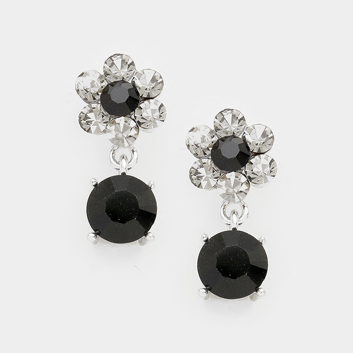 Little Girls Black Dangle Earrings