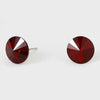 Dark Red Small Round Crystal Stud Earrings | 10mm = 0.39" | 123282