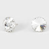 Clear Small Round Crystal Stud Earrings | 15mm = 0.59"    
