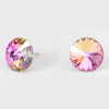 Multi-Color Small Round Crystal Stud Earrings| 15mm + 0.59