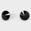 Black Small Round Crystal Stud Earrings | 15mm = 0.59"  