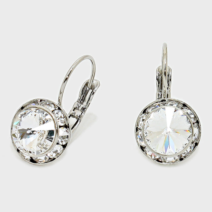 Small Clear Austrian Crystal Stud Earrings | 0.5"