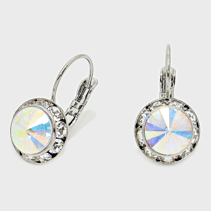 Small AB Austrian Crystal Stud Earrings | 0.5"