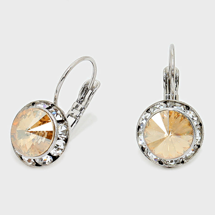 Small Gold Austrian Crystal Stud Earrings | 0.5"