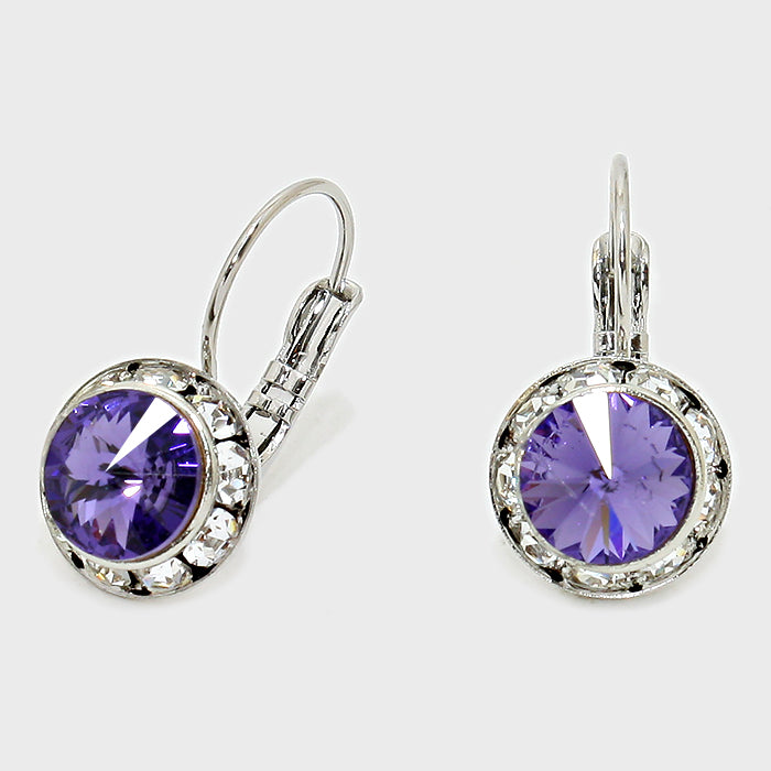 Small Tanzanite Austrian Crystal Earrings | 0.5" | 186288