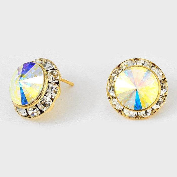 Austrian Clear Crystal Round Stud Earrings