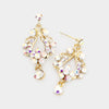 AB Crystal on Gold Small Dangle Earrings | Pageant Jewelry