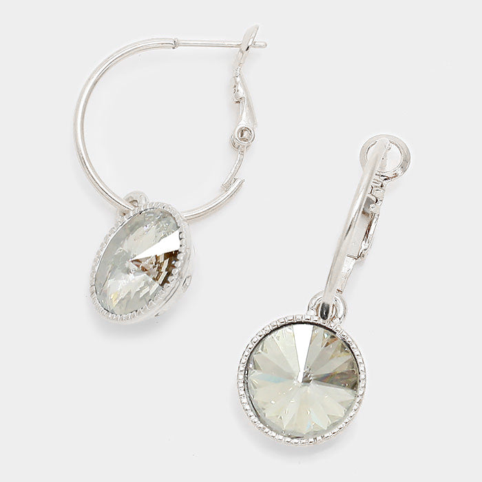 Small Clear Austrian Crystal Dangle Earrings