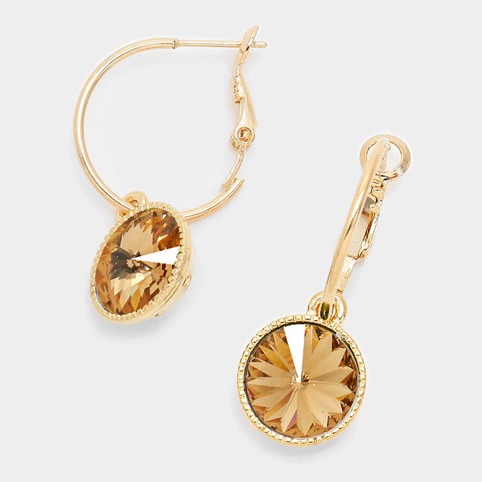 Small Topaz Austrian Crystal Dangle Earrings  | 291525