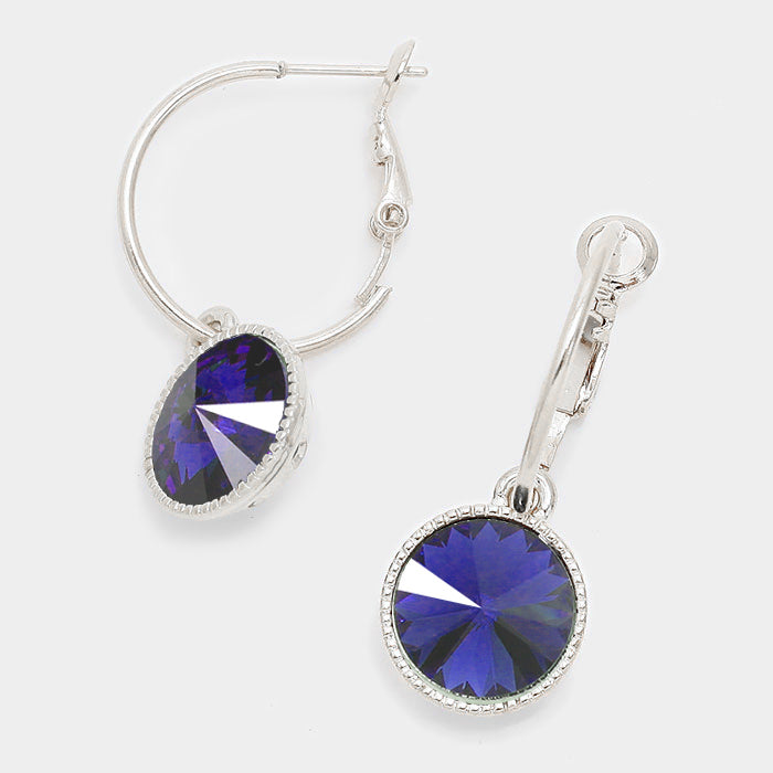 Small Tanzanite Austrian Crystal Dangle Earrings