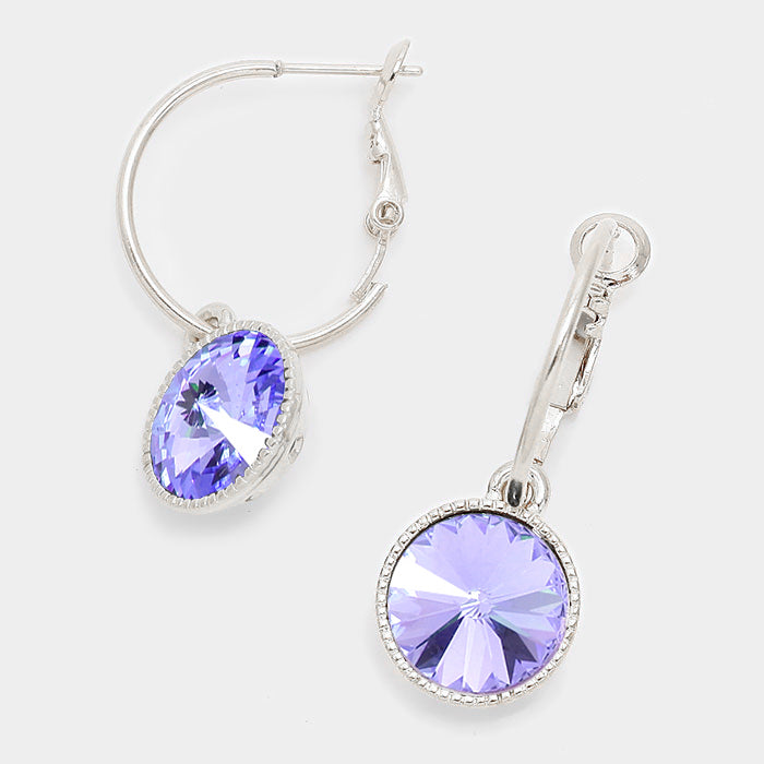 Small Tanzanite Austrian Crystal Dangle Earrings | 291543