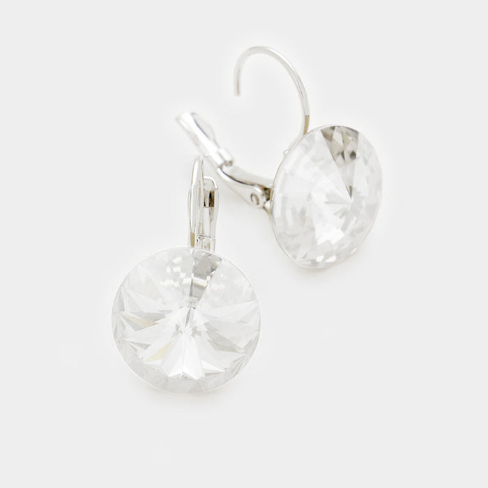 Small Clear Genuine Austrian Crystal Drop Earrings 0.6 x 0.8 L M Bling lmbling