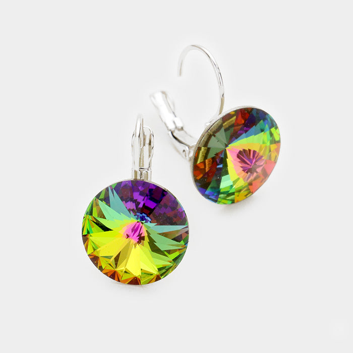 Small Multi-Color Genuine Austrian Crystal Drop Earrings | 0.6" x 0.8" | 342782
