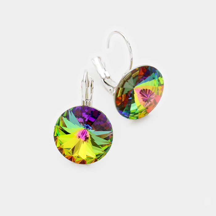 Small Multi-Color Genuine Austrian Crystal Drop Earrings | 0.4" x 0.8"