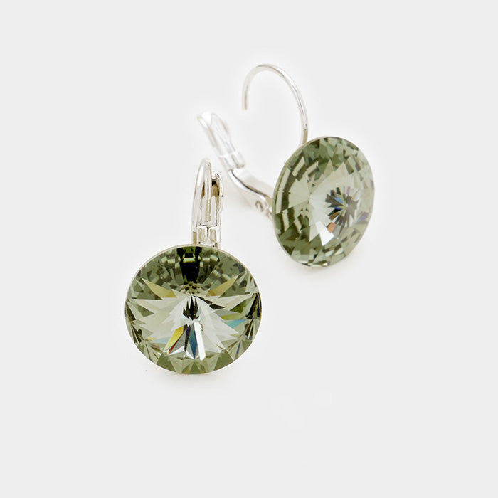 Small Black Diamond Genuine Austrian Crystal Drop Earrings | 0.4" x 0.8"