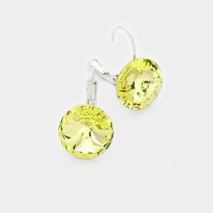Small Yellow Genuine Austrian Crystal Drop Earrings | 0.4" x 0.8"
