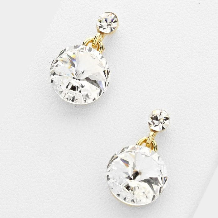 Little Girls Clear on Gold Dangle Earrings