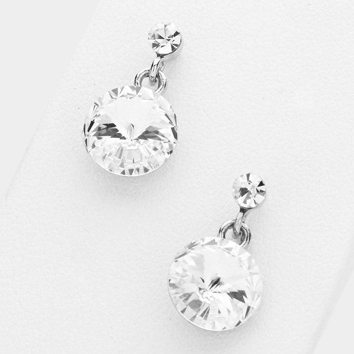 Little Girls Clear on Silver Dangle Earrings