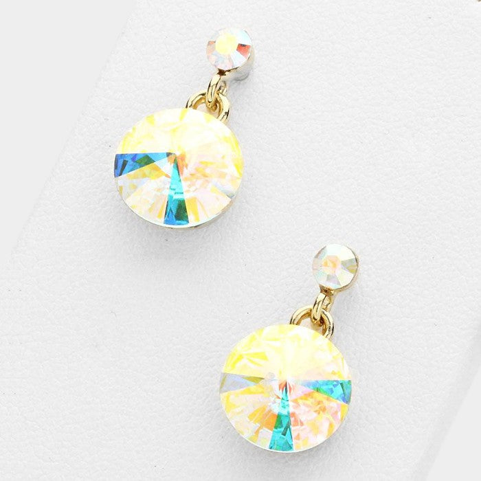 Little Girls AB Dangle Earrings on Gold