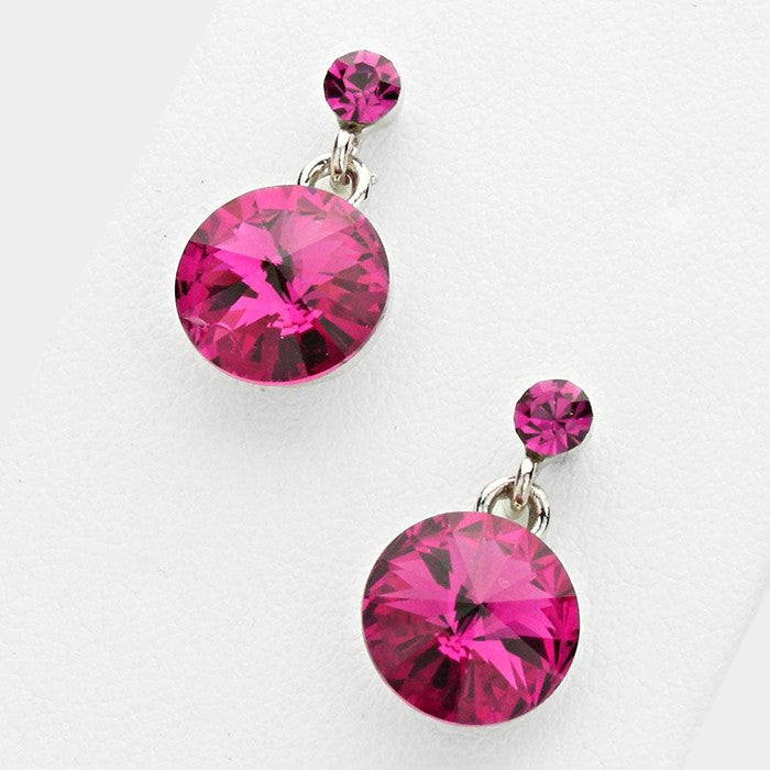 Little Girls Fuchsia Dangle Earrings