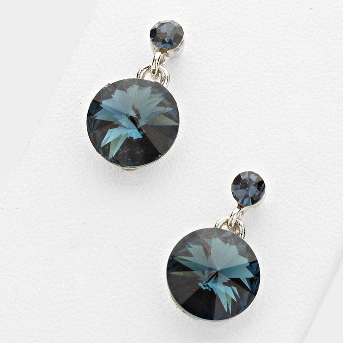 Little Girls Navy Dangle Earrings