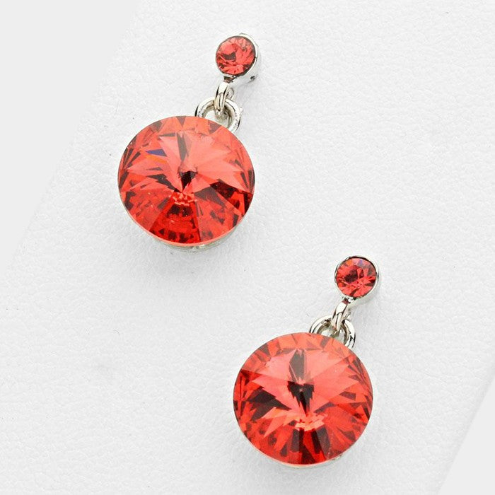 Little Girls Light Red Dangle Earrings