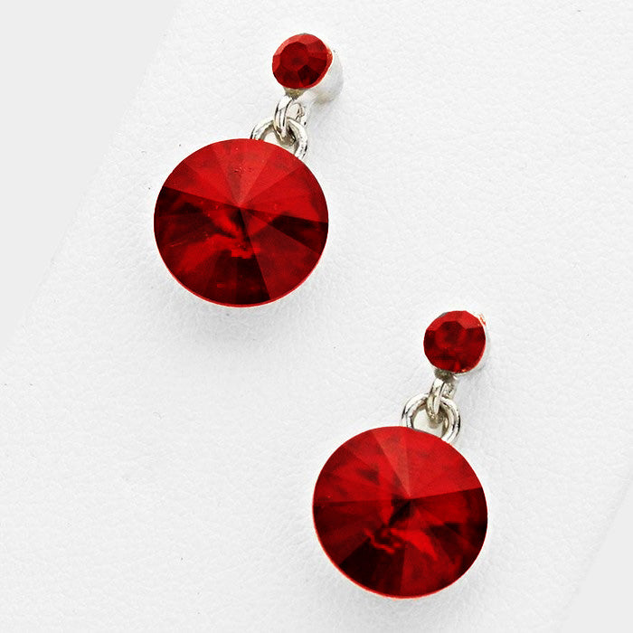 Little Girls Dark Red Dangle Earrings